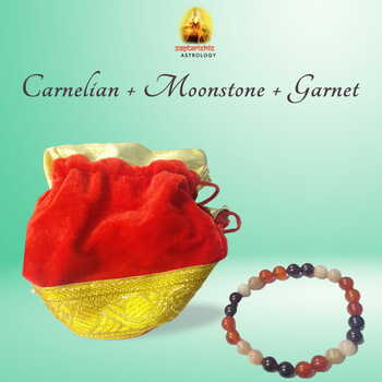 Fertility  Bracelet ( Garnet + moonstone + Carnelian )