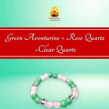 Bracelet for anger management ( Rose Quartz + Green Aventurine )