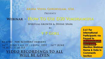 Webinar  - How To Use D20 Vimshamsha for Spiritual Growth & Divine Spark By V P Goel [SA]