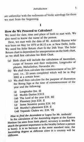 The Solar Return or Varshaphal [MLBD]