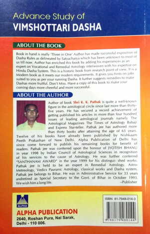 Advance Study Of Vimshottari Dasha by K K Pathak [AP]