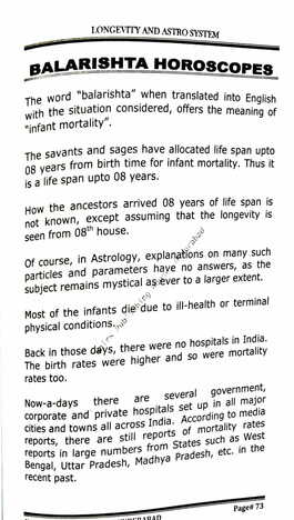 Longevity & Astro System By MK Viswanath [NP]